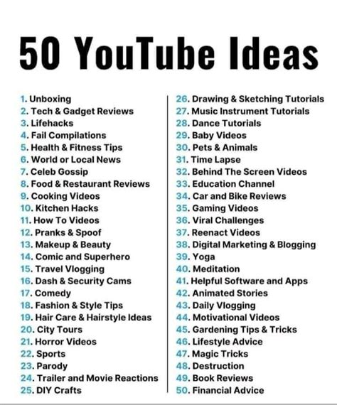 50 YouTube Ideas | Youtube channel name ideas, Start youtube channel ...