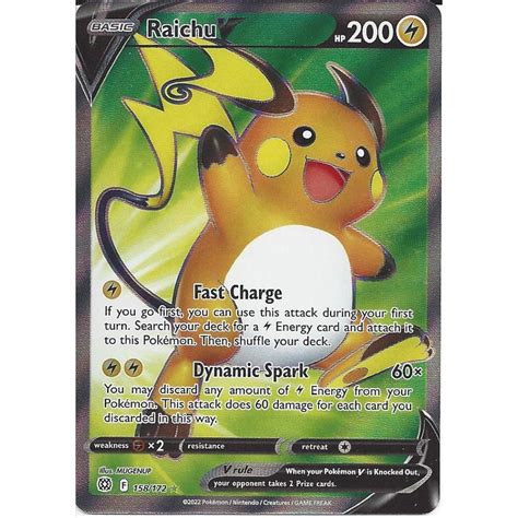 Pokemon Trading Card Game 158/172 Raichu V | Rare Ultra Card | SWSH-09 Brilliant Stars - Trading ...