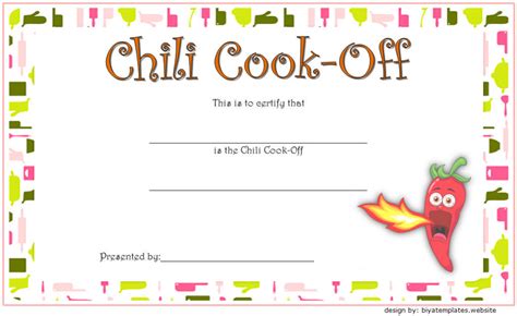 Chili Cook Off Certificate Templates [10+ NEW DESIGNS FREE DOWNLOAD] – Fresh & Professional ...