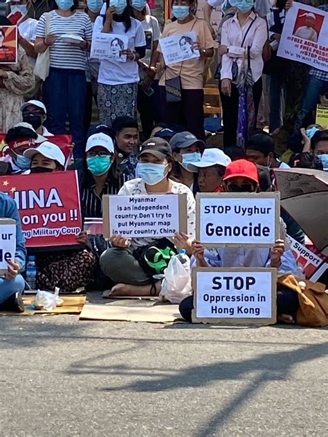 Myanmar protesters in front of Chinese embassy : r/TheFightThatMatters