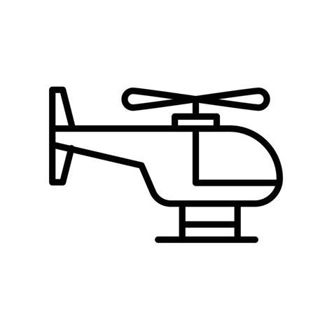 Helicopter icon linear logo mark in black and white 47820044 Vector Art ...