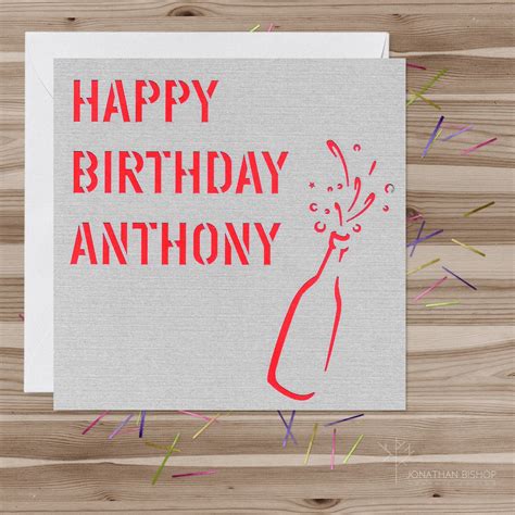 Happy Birthday Anthony Laser Cut Custom Birthday Card | Etsy