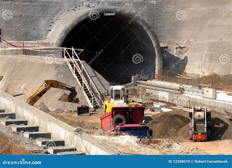 Tunnel construction site stock image. Image of tunnel - 12508019