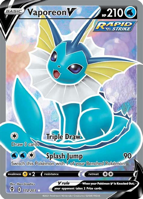 Vaporeon V : SWORD AND SHIELD - EVOLVING SKIES - 172/203 - Pokemon Single Card