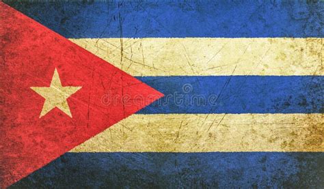 Old Grunge Cuban Flag with Rift, Cuba Communist Dictatorship Stock ...