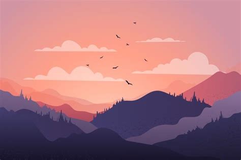 Beautiful mountain chain landscape at su... | Free Vector #Freepik # ...