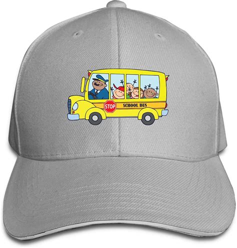 N \ A School Bus Driver Peaked Cap Outdoor Sports Adjustable Sandwich Hat Sport Hat : Amazon.co ...