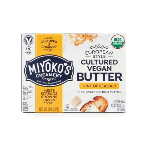 Miyoko's Creamery European Style Cultured Vegan Butter With A Hint Of Sea Salt - 8oz : Target