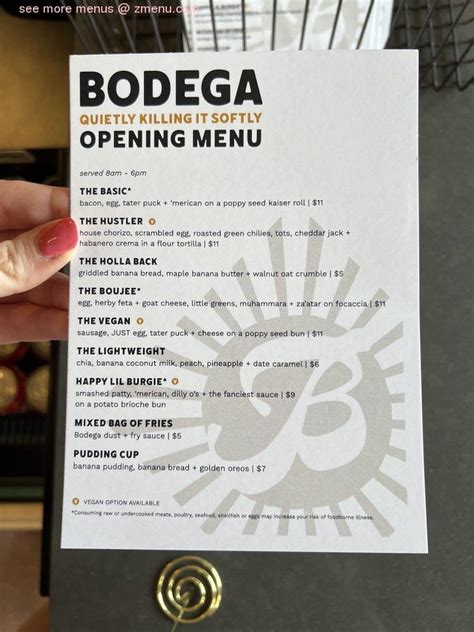 Online Menu of Bodega Restaurant, Denver, Colorado, 80211 - Zmenu