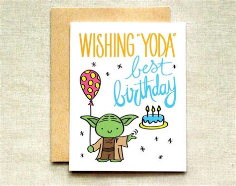 Yoda Birthday Card Star Wars Birthday Card Happy Birthday to - Etsy Canada