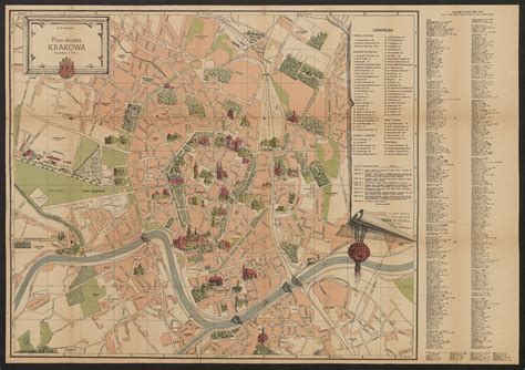 Old Krakow Map, Retro Krakow Map, Vintage Krakow Map, Old Cracow Poster ...