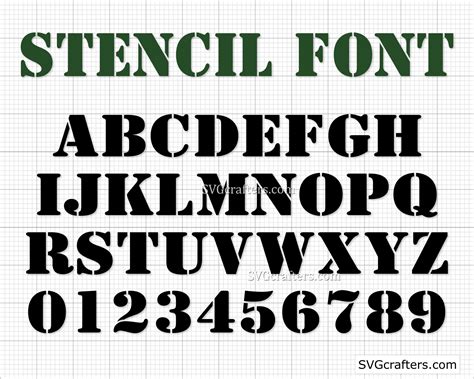 Stencil font svg Army font svg Stencil script svg Army alphabet svg ...