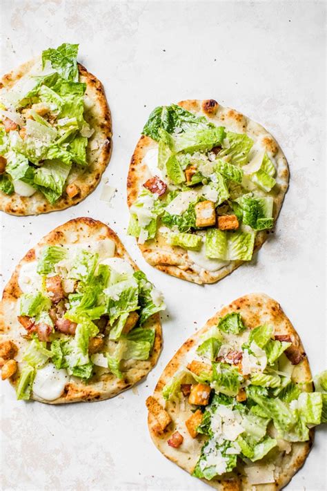 Caesar Salad Pizza | The Almond Eater