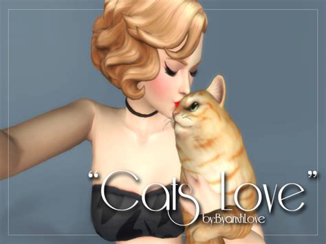 [ByanxhLove] Cats Love Pose Pack• 4 sets, 8 poses in total • in game • pose player and teleport ...