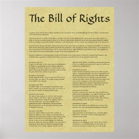 American Bill of Rights Poster | Zazzle.com