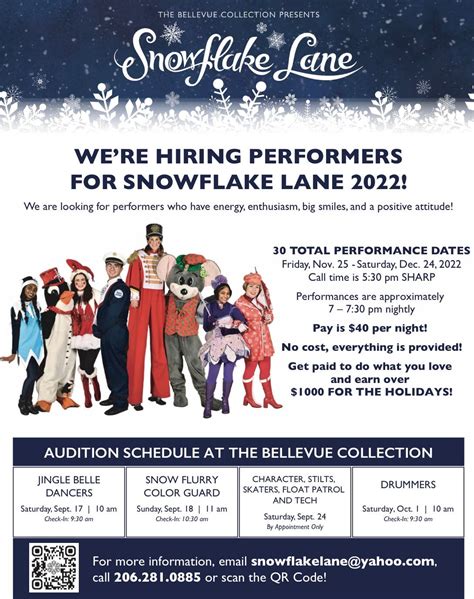 Snowflake Lane 2022 Auditions - Bellevue, WA Patch