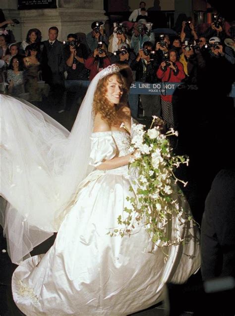 Here comes the bride! Famous wedding gowns | Mariah carey, Wedding ...