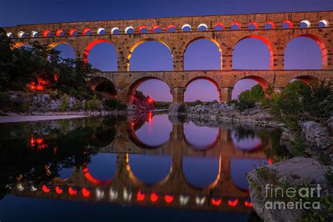 Pont Du Gard by Night #5 Photograph by Inge Johnsson - Fine Art America