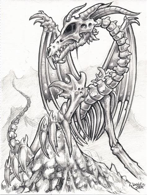 D.Silva Designs: Dragon Bones Pencil Sketch