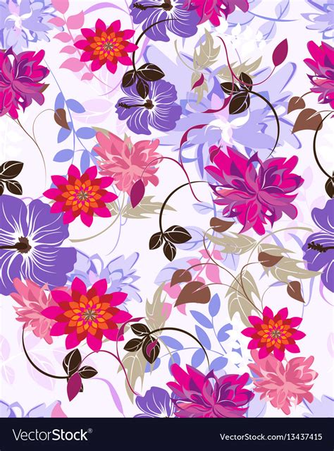 Seamless flowers pattern Royalty Free Vector Image