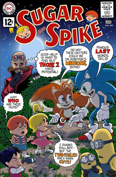 Sugar and Spike 100 Cover featuring Sonic, Tails, Dr. Robotnik, and ...