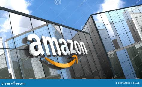 Editorial, Amazon Logo on Glass Building. Stock Video - Video of ...