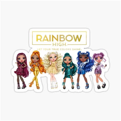 "Rainbow High series 4 characters with logo " Sticker for Sale by Redbubblofficia | Redbubble