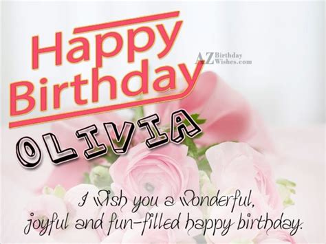 Happy Birthday Olivia - AZBirthdayWishes.com