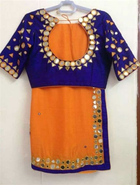 simple mirror work blouse designs - Fashion Beauty Mehndi Jewellery Blouse Design