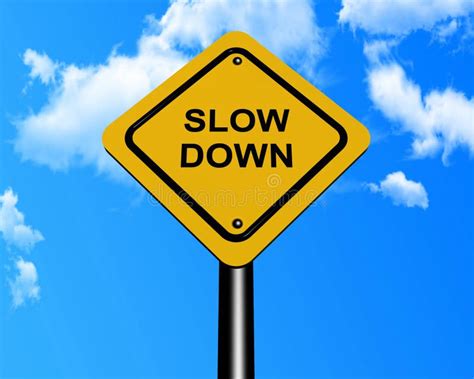 Slow down sign stock image. Image of business, sign, background - 25964193