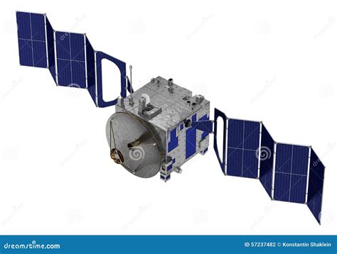 Satellite Deploys Solar Panels Stock Illustration - Image: 57237482