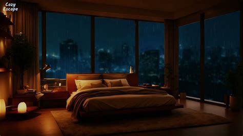 Night Ambience With Cozy Rain | Sleep, Study, Be Focused | Rain Sounds For Sleep - YouTube