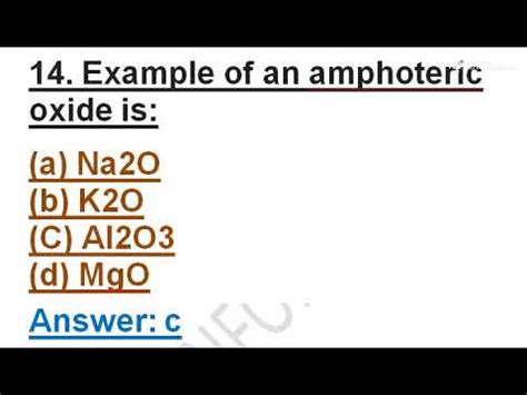 Example of an amphoteric oxide is ? class 10 || metals and non-metals ...