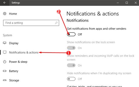 How to Turn off Action Center Notifications in Windows 10