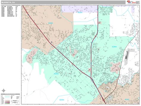 Murrieta California Wall Map (Premium Style) by MarketMAPS - MapSales