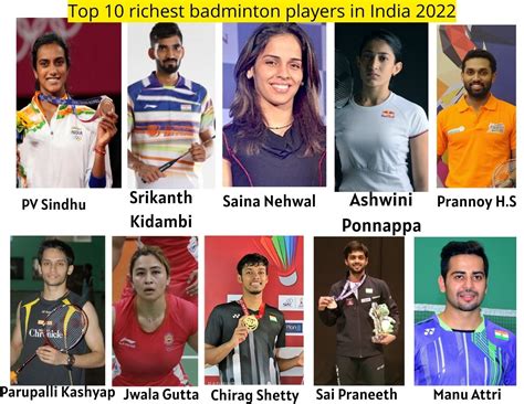 Top 10 Richest Badminton Players in India 2022 - India Darpan