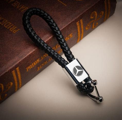 Mercedes-Benz logo Leather Keychain