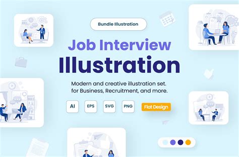 Premium Job Interview Illustration pack from Business Illustrations