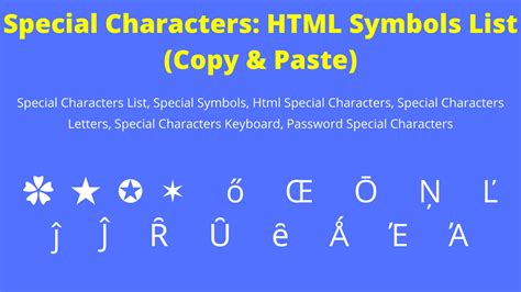 Special Characters: HTML Symbols List ¶ % $ (Copy ¶ Paste)