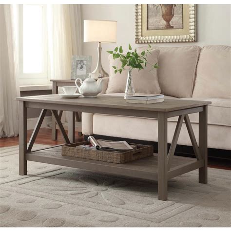Linon Home Decor Titian Rustic Gray Coffee Table-86151GRY01U - The Home Depot