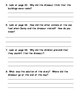 Danny and the Dinosaur - An Asking Questions Unit and Literacy Activities