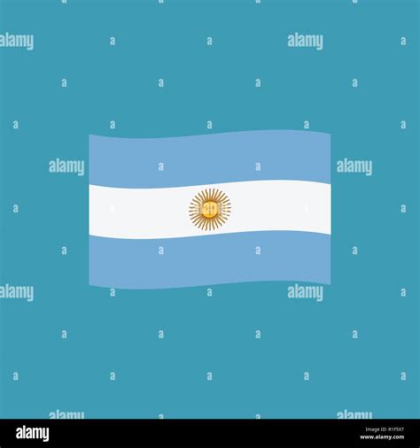 Argentina flag icon in flat design. Independence day or National day holiday concept Stock ...