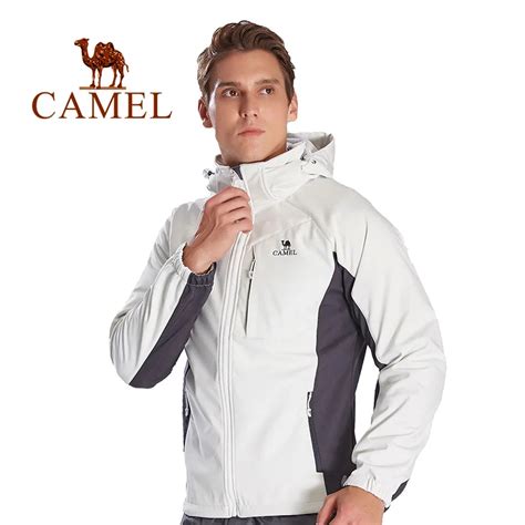 CAMEL Men Outdoor Softshell Hiking Jacket Waterproof Breathable Windbreaker Hunting Fishing ...