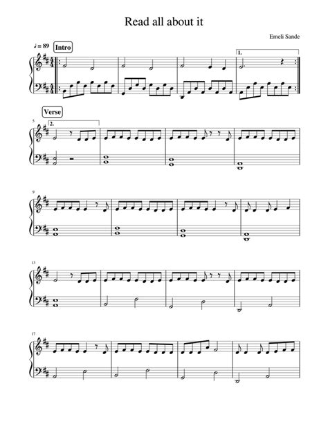 Read all about it - Emeli Sandé *easy Sheet music for Piano (Solo) | Musescore.com