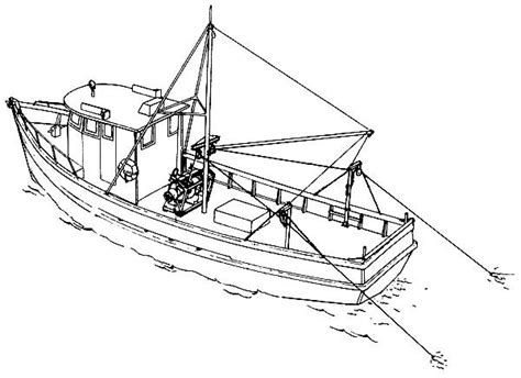 Fishing Boat Coloring Pages For Kids | Fishing boats, Boat, Boat drawing