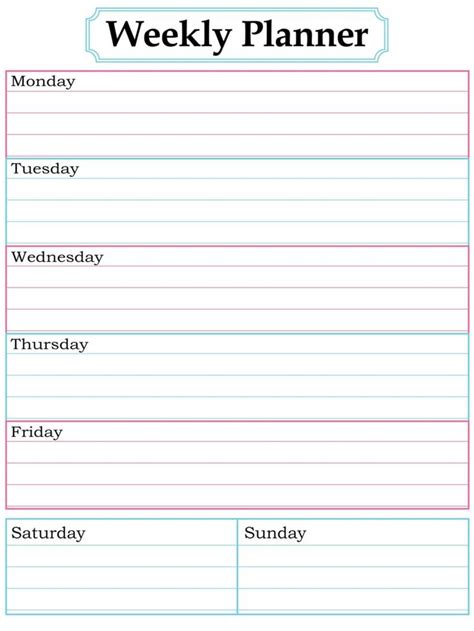 14+ Weekly Planner Templates | Free Word, Excel & PDF Formats | Free weekly planner templates ...