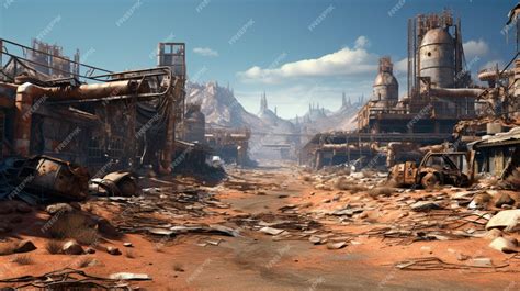 Premium AI Image | PostApocalyptic Wastelands game background