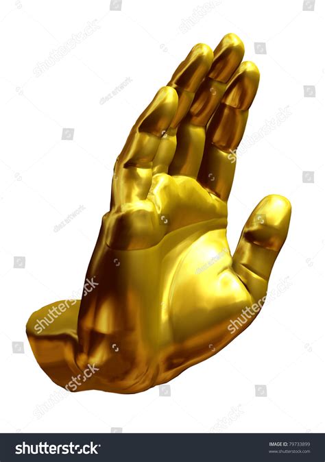 "Mudra", Golden Hand Position, A Symbolic Gesture Show The „Abhaya Mudra“ Stock Photo 79733899 ...