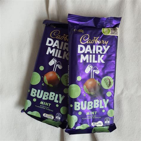 Cadbury Dairy Milk Bubbly Mint, Food & Drinks, Packaged & Instant Food on Carousell