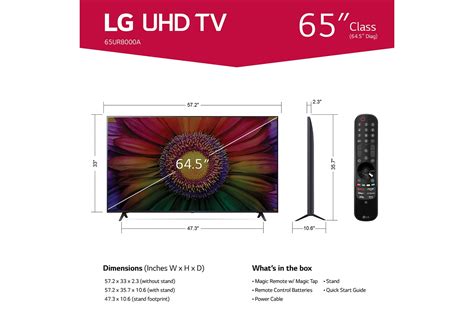 LG 65 Inch Class UR8000 series LED 4K UHD Smart webOS 23 w/ ThinQ AI TV ...